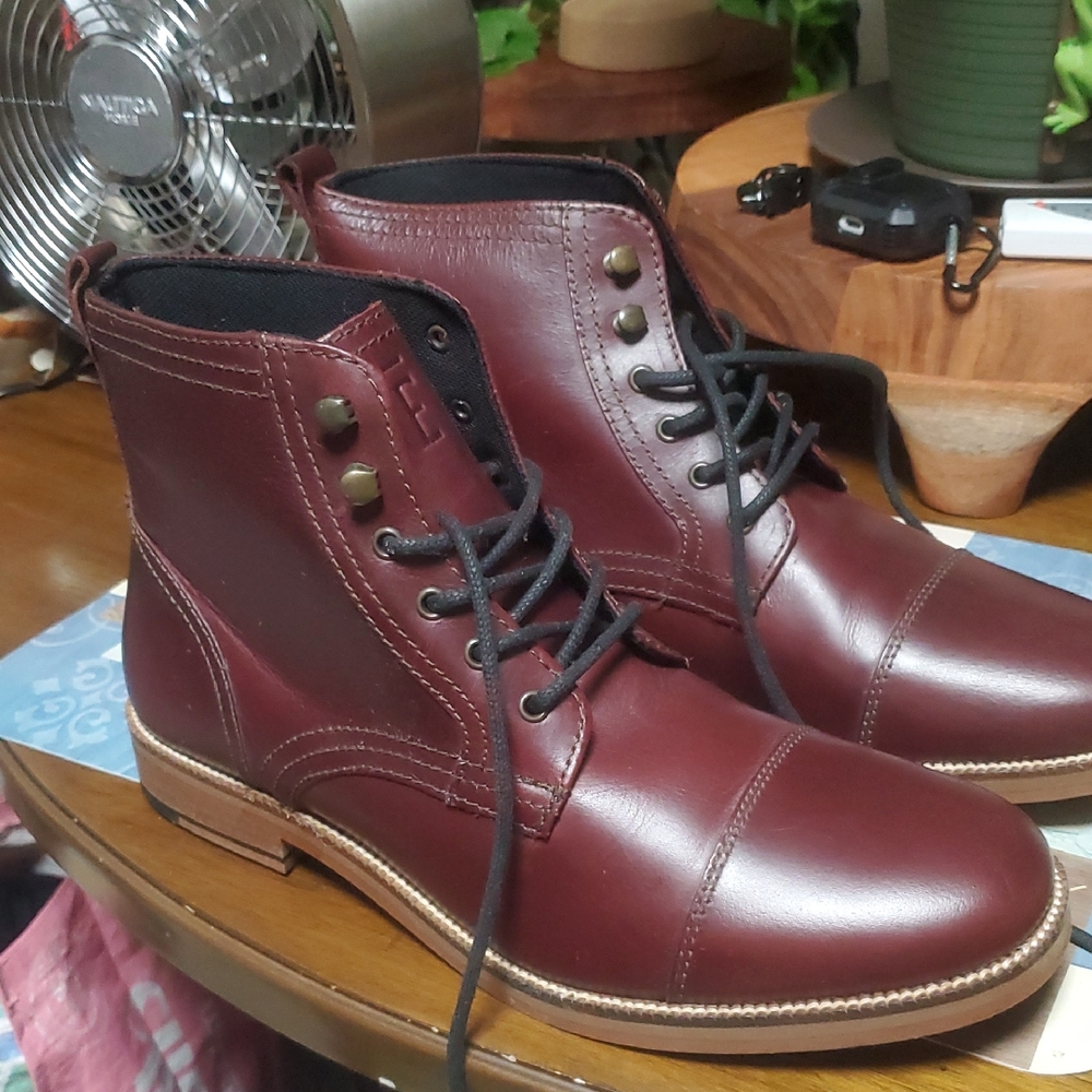 Men's Burgundy Leather Boots